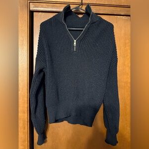 SHEIN Navy Blue Ribbed Sweater